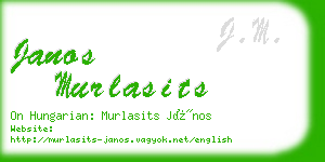 janos murlasits business card